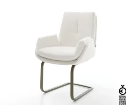 FreischwingerClea-Flex Bouclé Creme-Weiß Freischwinger flach Effektfinish Titan Sofort versandfertig