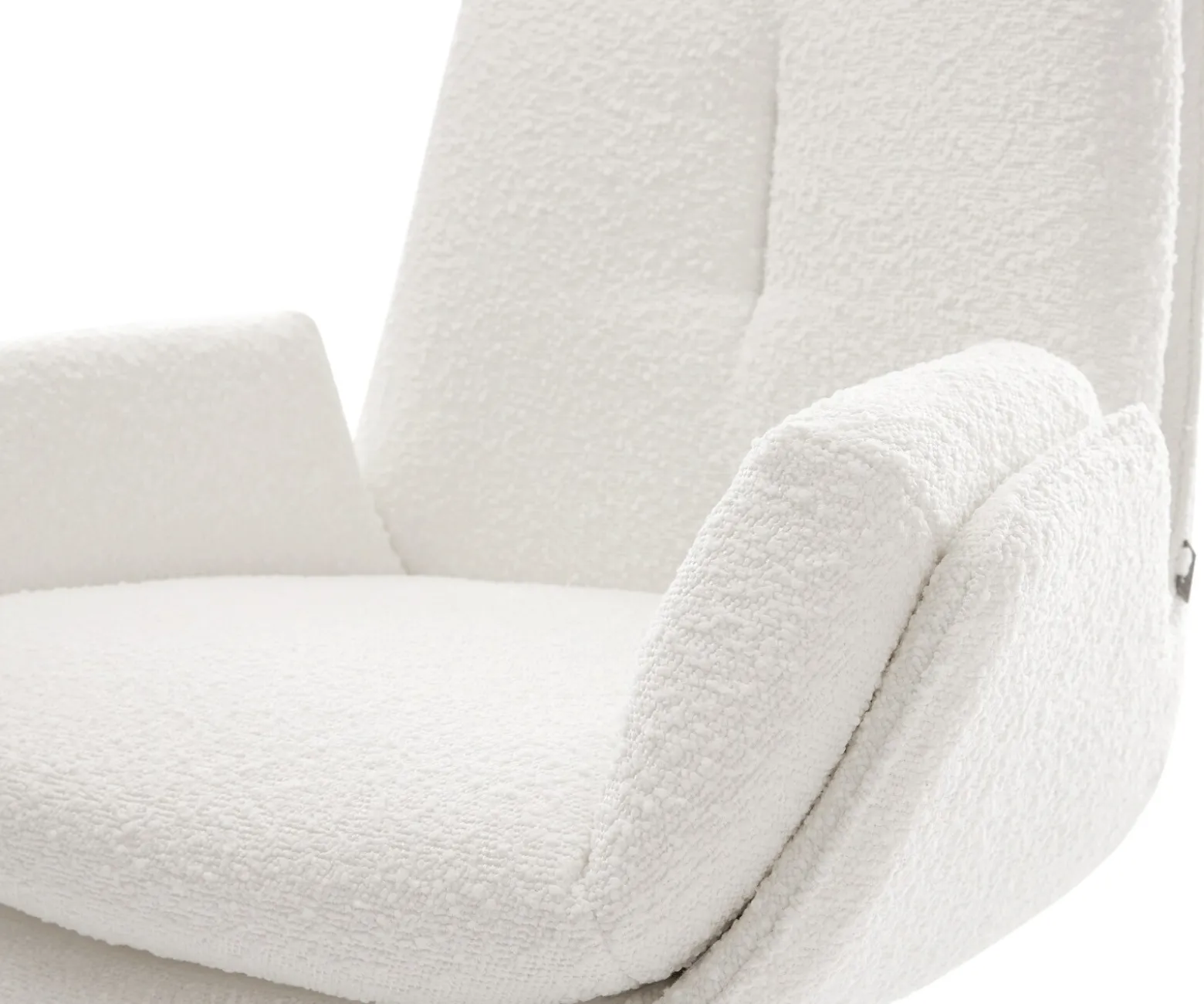 FreischwingerClea-Flex Bouclé Creme-Weiß Freischwinger flach Effektfinish Titan Sofort versandfertig