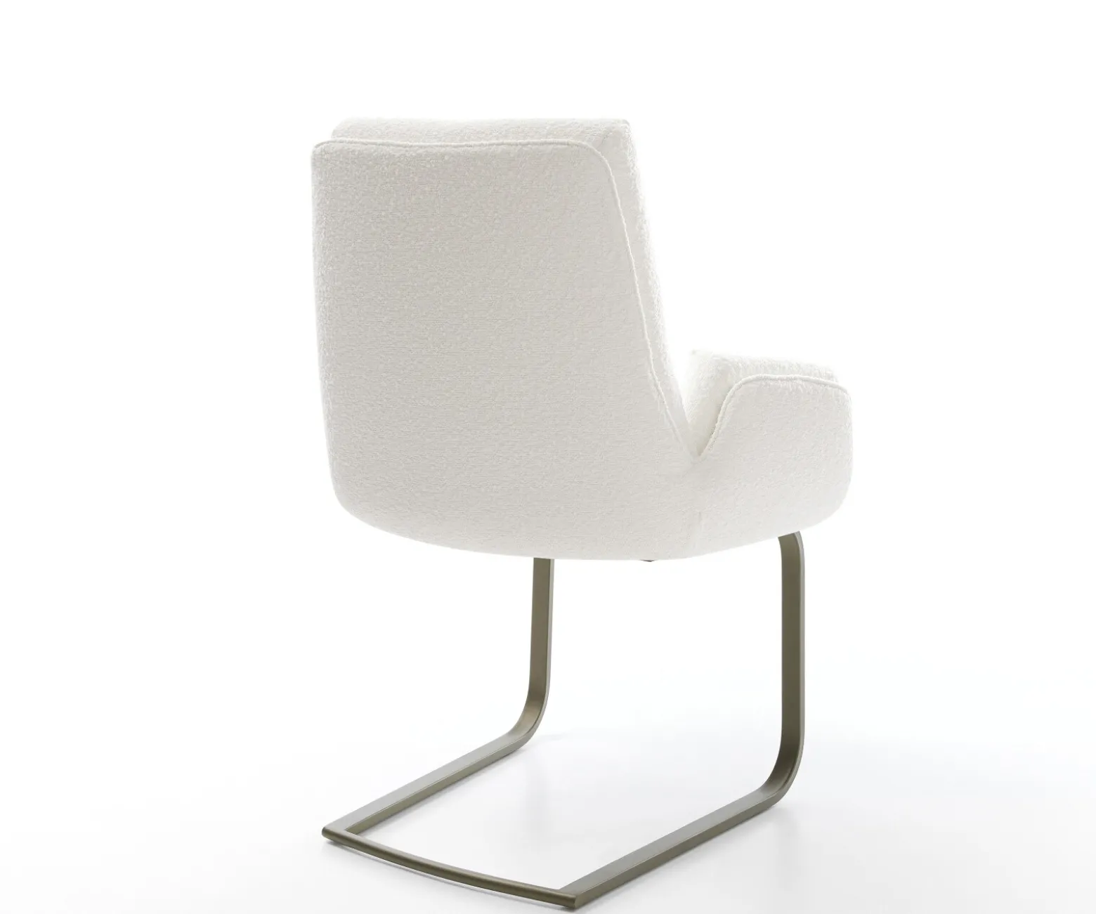 FreischwingerClea-Flex Bouclé Creme-Weiß Freischwinger flach Effektfinish Titan Sofort versandfertig
