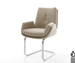 FreischwingerClea-Flex Bouclé Schlamm Freischwinger flach Edelstahl Sofort versandfertig
