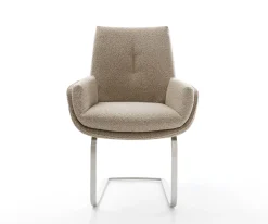 FreischwingerClea-Flex Bouclé Schlamm Freischwinger flach Edelstahl Sofort versandfertig