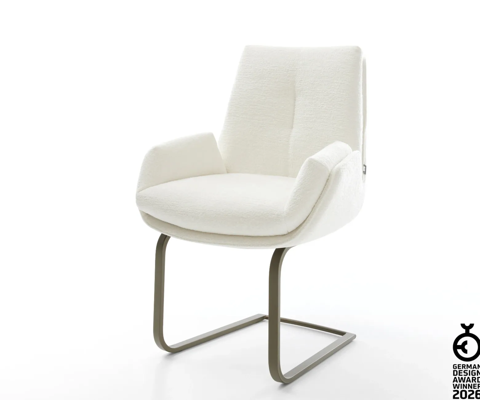 FreischwingerClea-Flex Bouclé Soft Beige Freischwinger flach Effektfinish Titan Sofort versandfertig