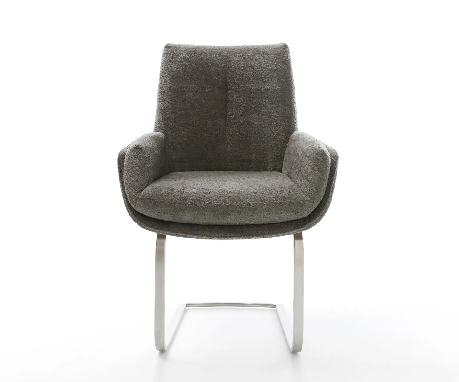 FreischwingerClea-Flex Bouclé Soft Schlamm Freischwinger flach Edelstahl Sofort versandfertig