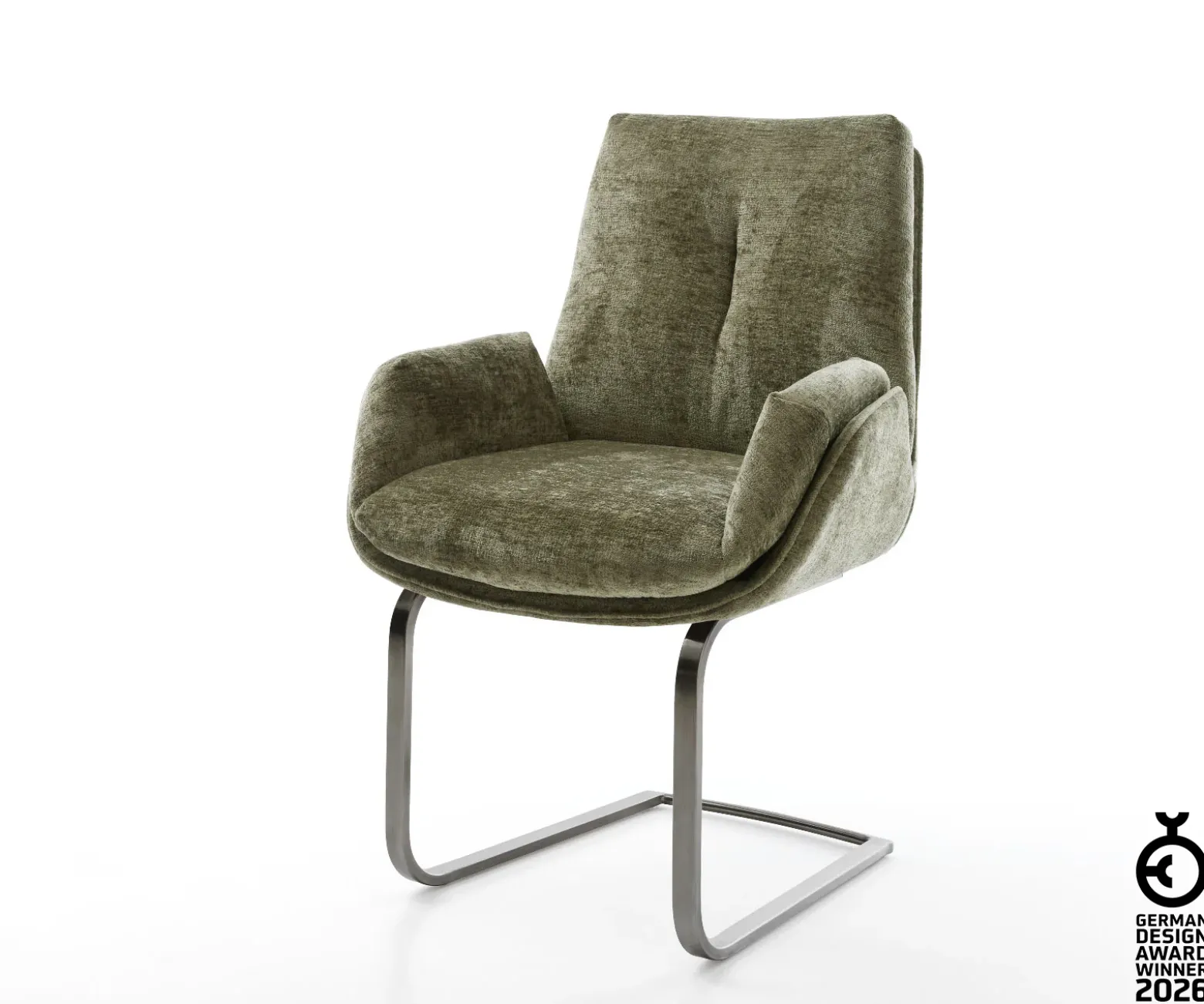 FreischwingerClea-Flex Chenille Olive Freischwinger flach Graphit Sofort versandfertig
