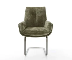FreischwingerClea-Flex Chenille Olive Freischwinger flach Graphit Sofort versandfertig