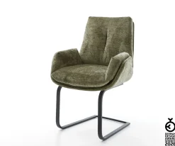 FreischwingerClea-Flex Chenille Olive Freischwinger flach Schwarz Sofort versandfertig