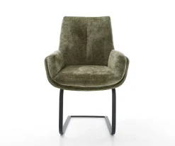 FreischwingerClea-Flex Chenille Olive Freischwinger flach Schwarz Sofort versandfertig