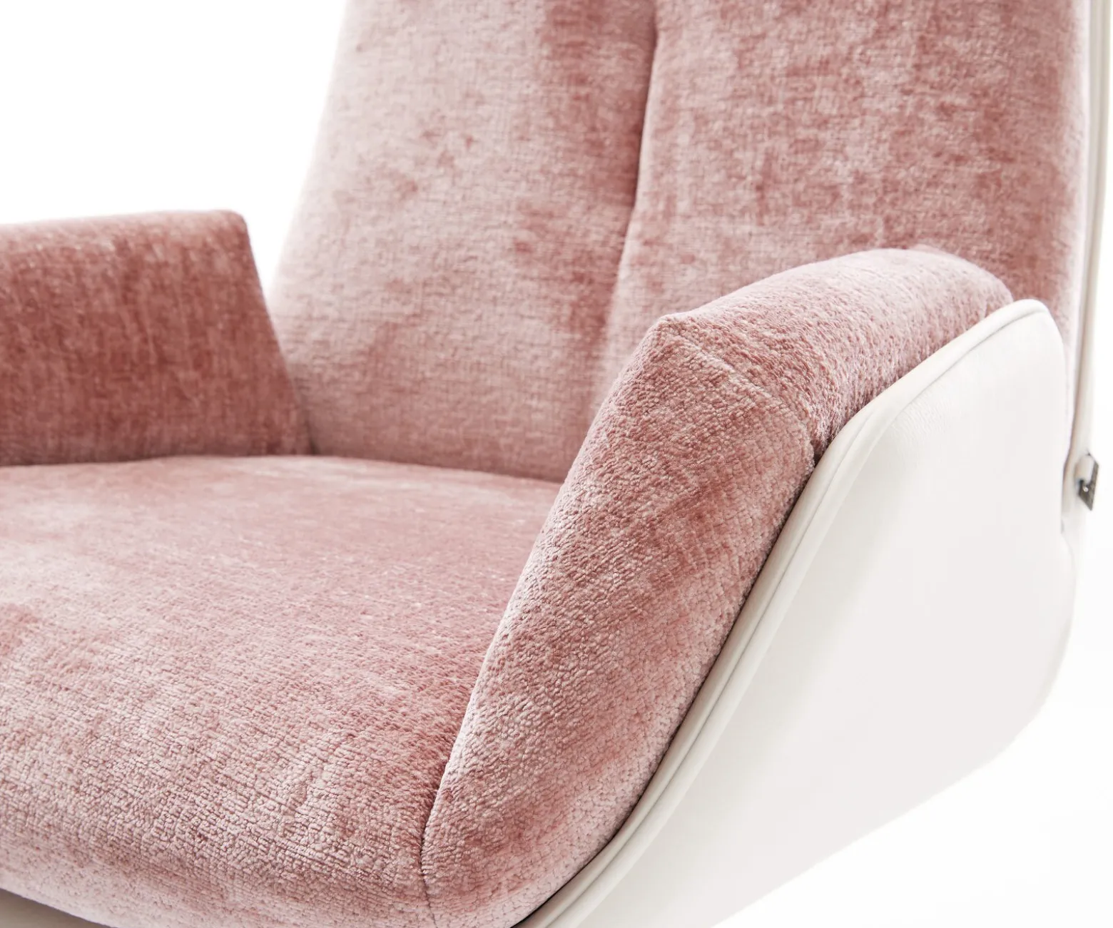 FreischwingerClea-Flex Materialmix Echtleder Weiß-Rosé Freischwinger flach Weiß Sofort versandfertig