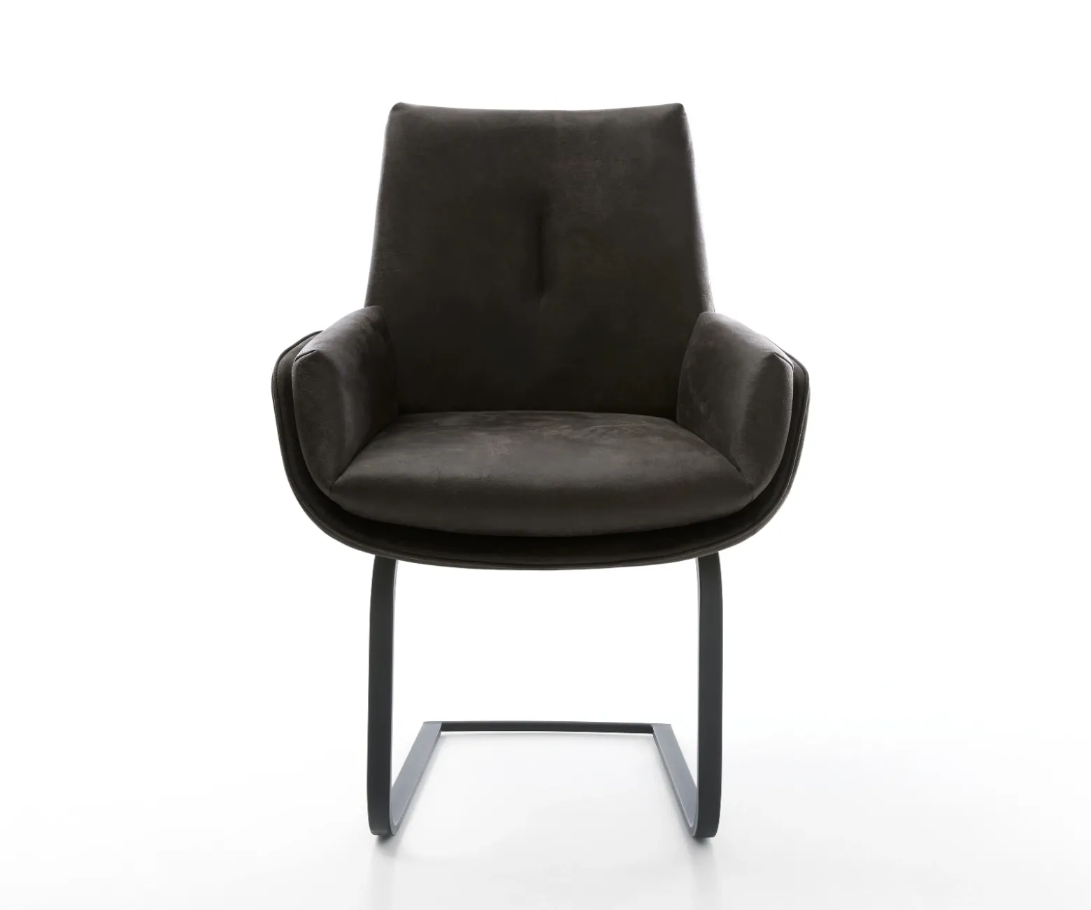 FreischwingerClea-Flex Mikrofaser Anthrazit Vintage Freischwinger flach Schwarz Sofort versandfertig