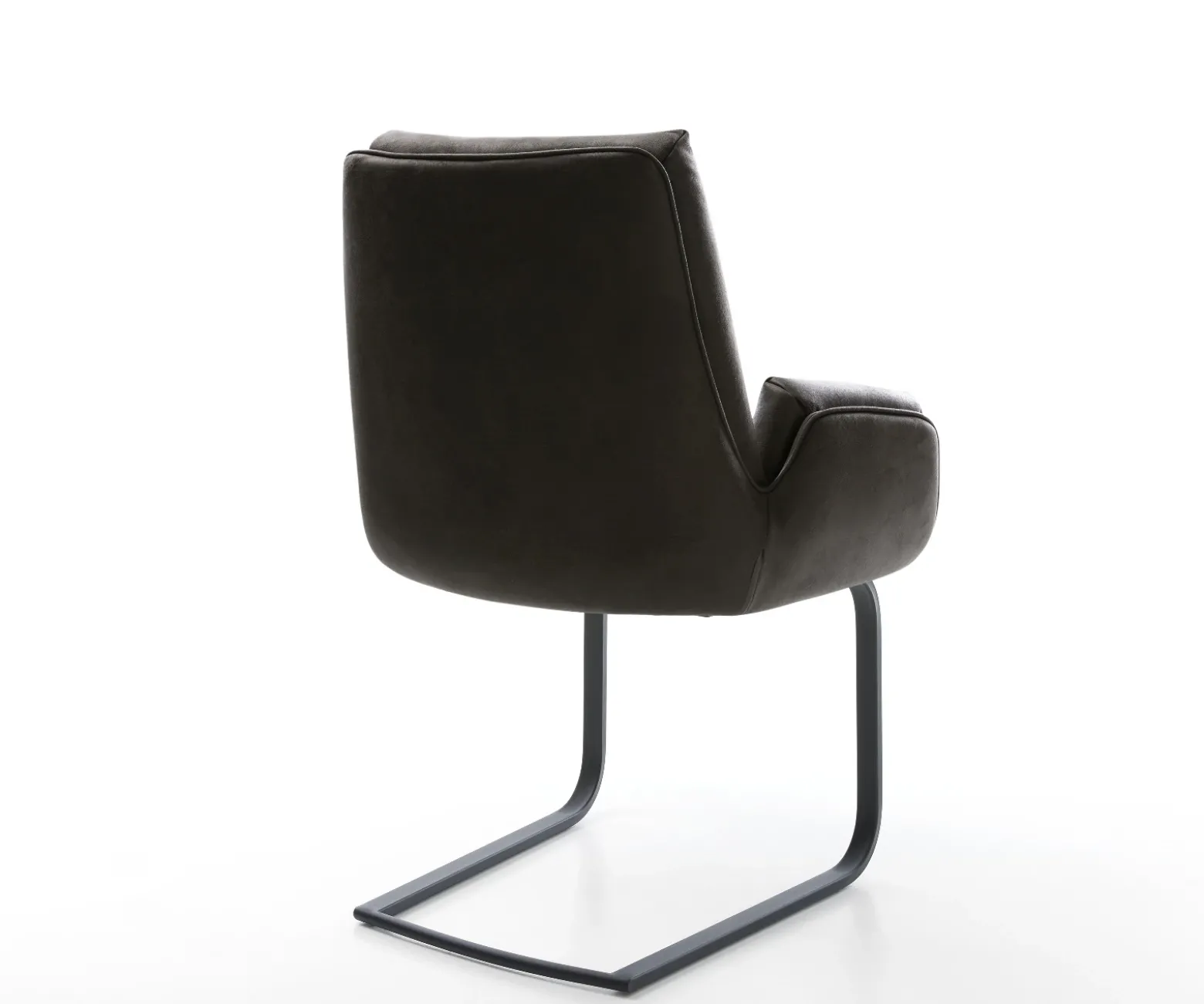 FreischwingerClea-Flex Mikrofaser Anthrazit Vintage Freischwinger flach Schwarz Sofort versandfertig