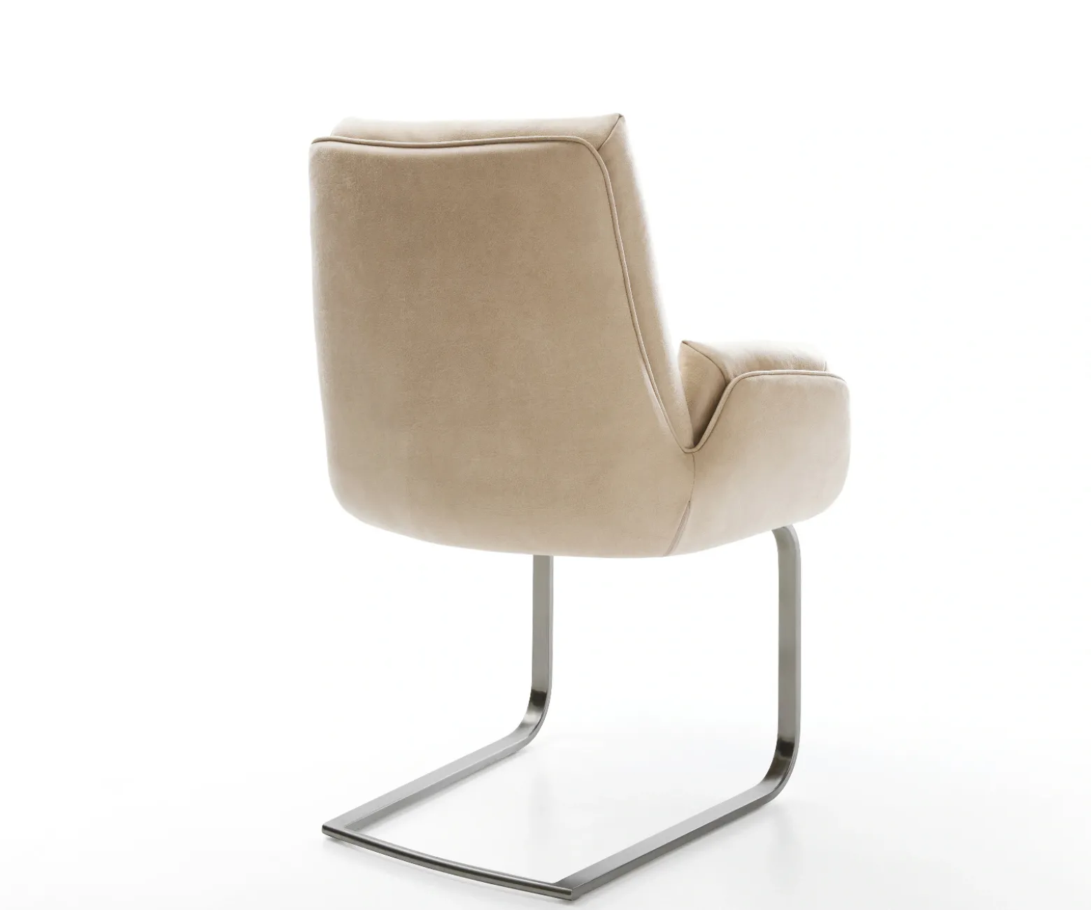 FreischwingerClea-Flex Mikrofaser Beige Vintage Freischwinger flach Graphit Sofort versandfertig
