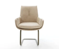 FreischwingerClea-Flex Mikrofaser Beige Vintage Freischwinger flach Effektfinish Titan Sofort versandfertig