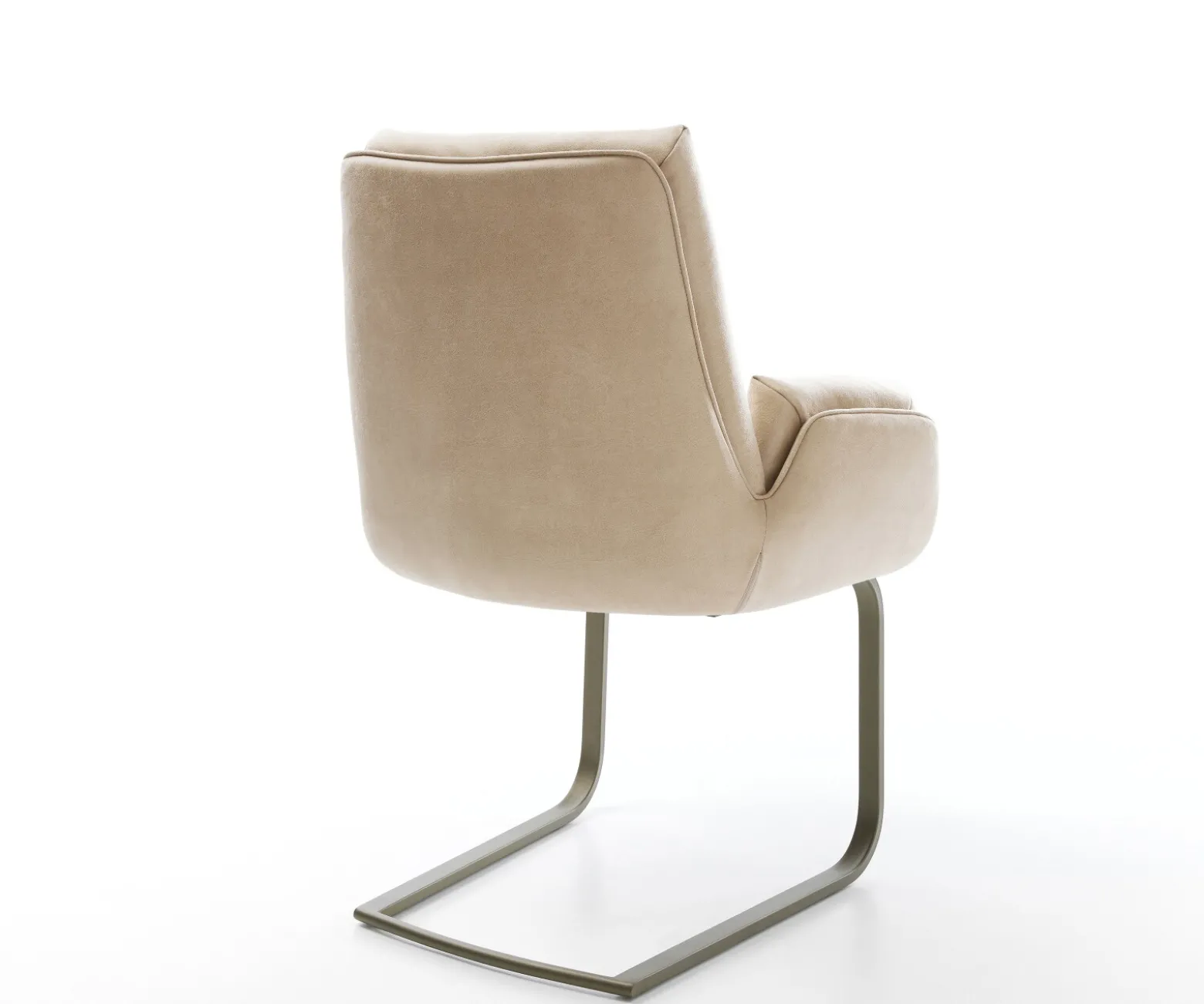 FreischwingerClea-Flex Mikrofaser Beige Vintage Freischwinger flach Effektfinish Titan Sofort versandfertig