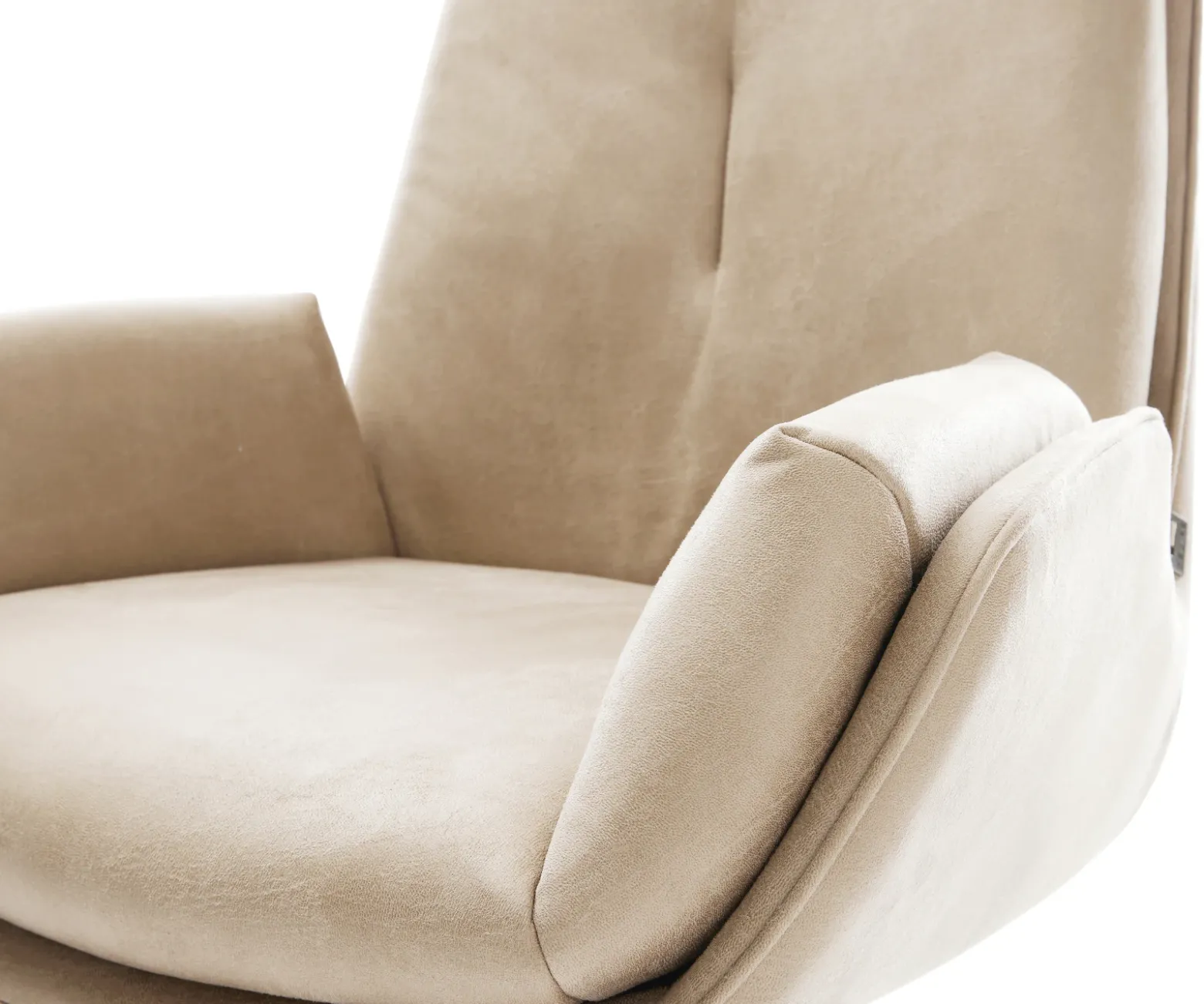 FreischwingerClea-Flex Mikrofaser Beige Vintage Freischwinger flach Weiß Sofort versandfertig