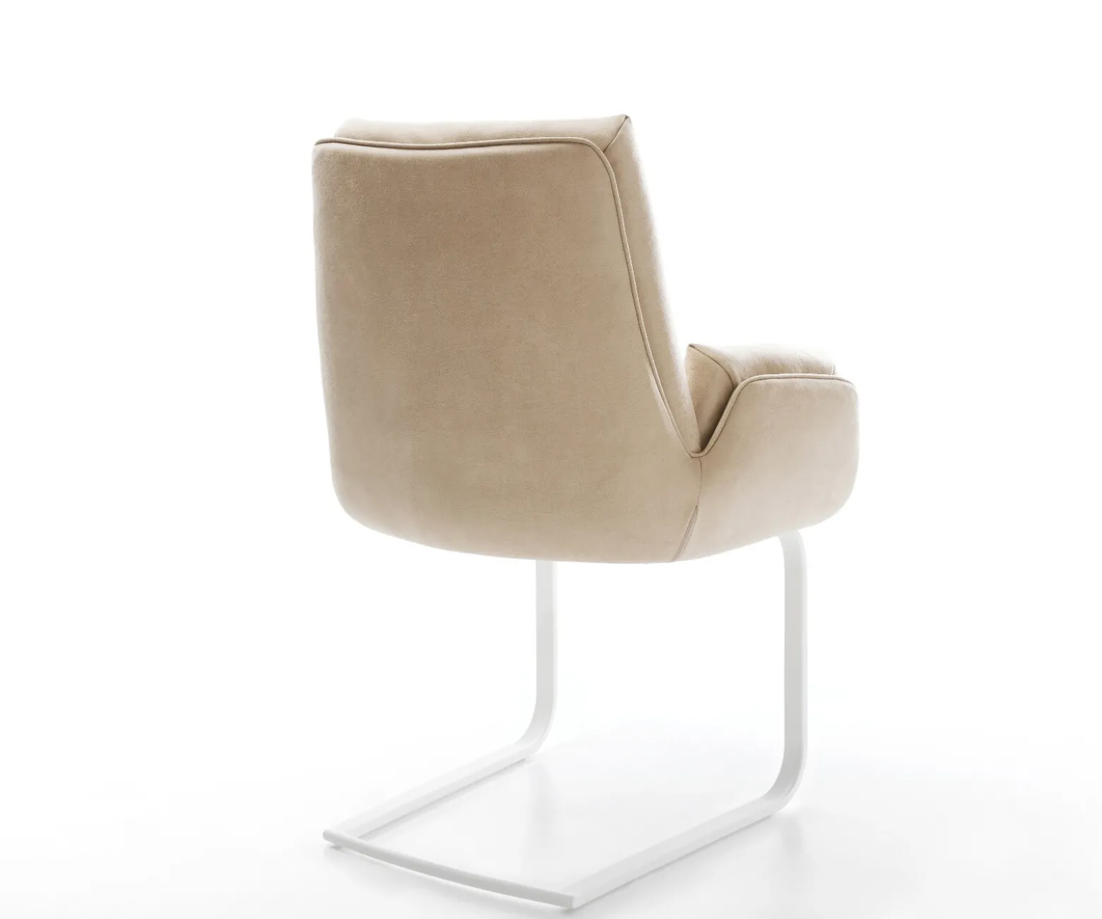 FreischwingerClea-Flex Mikrofaser Beige Vintage Freischwinger flach Weiß Sofort versandfertig