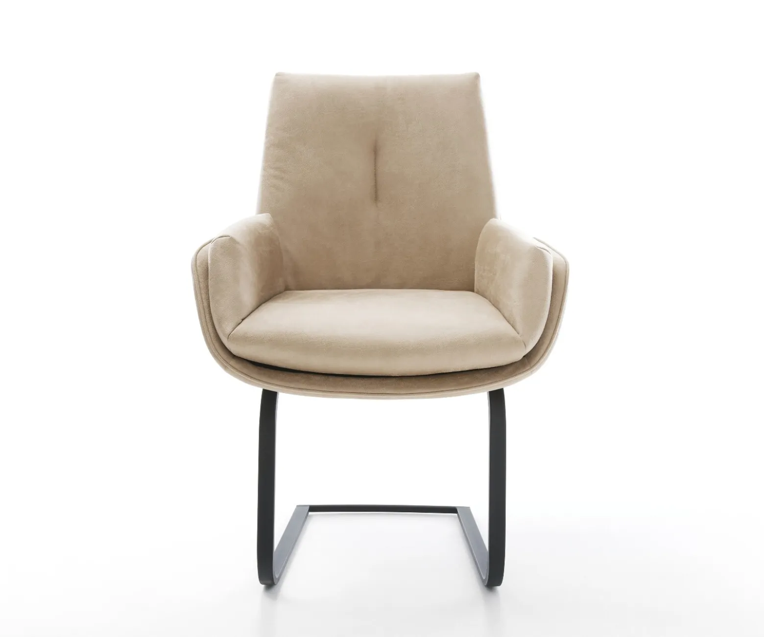FreischwingerClea-Flex Mikrofaser Beige Vintage Freischwinger flach Schwarz Sofort versandfertig
