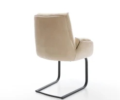 FreischwingerClea-Flex Mikrofaser Beige Vintage Freischwinger flach Schwarz Sofort versandfertig