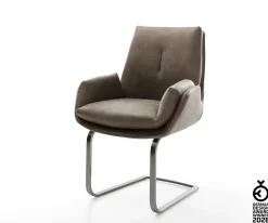 FreischwingerClea-Flex Mikrofaser Taupe Vintage Freischwinger flach Graphit Sofort versandfertig