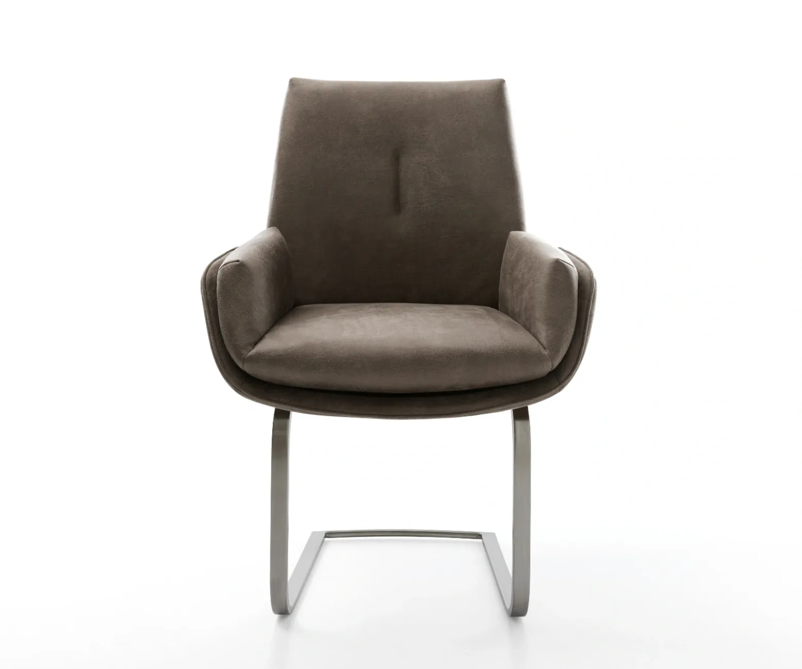 FreischwingerClea-Flex Mikrofaser Taupe Vintage Freischwinger flach Graphit Sofort versandfertig
