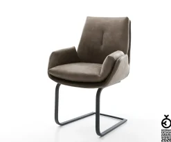 FreischwingerClea-Flex Mikrofaser Taupe Vintage Freischwinger flach Schwarz Sofort versandfertig