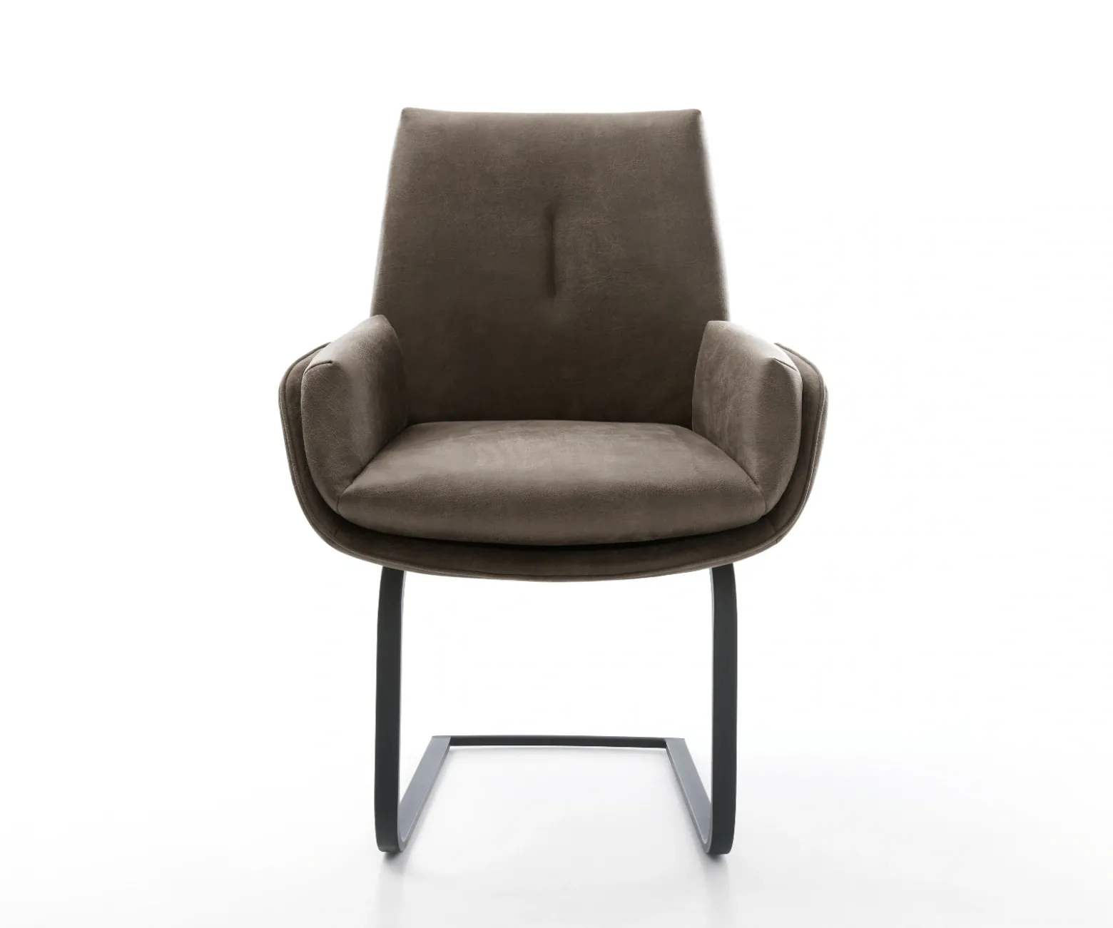 FreischwingerClea-Flex Mikrofaser Taupe Vintage Freischwinger flach Schwarz Sofort versandfertig