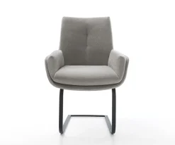 FreischwingerClea-Flex Strukturstoff Soft Grau Freischwinger flach Schwarz Sofort versandfertig