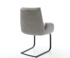 FreischwingerClea-Flex Strukturstoff Soft Grau Freischwinger flach Schwarz Sofort versandfertig