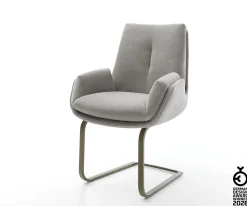 FreischwingerClea-Flex Strukturstoff Soft Grau Freischwinger flach Effektfinish Titan Sofort versandfertig