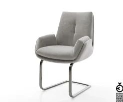 FreischwingerClea-Flex Strukturstoff Soft Grau Freischwinger flach Graphit Sofort versandfertig