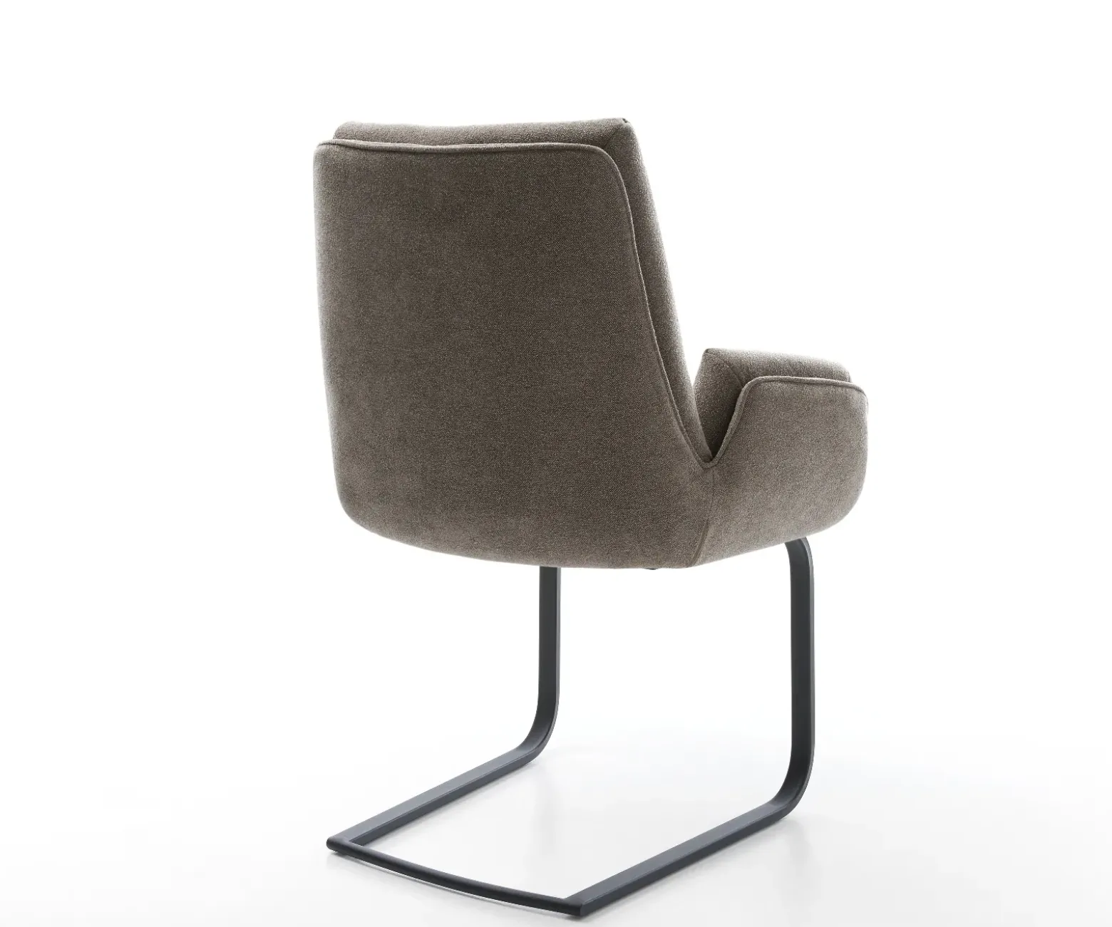 FreischwingerClea-Flex Strukturstoff Soft Taupe Freischwinger flach Schwarz Sofort versandfertig