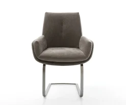 FreischwingerClea-Flex Strukturstoff Soft Taupe Freischwinger flach Graphit Sofort versandfertig