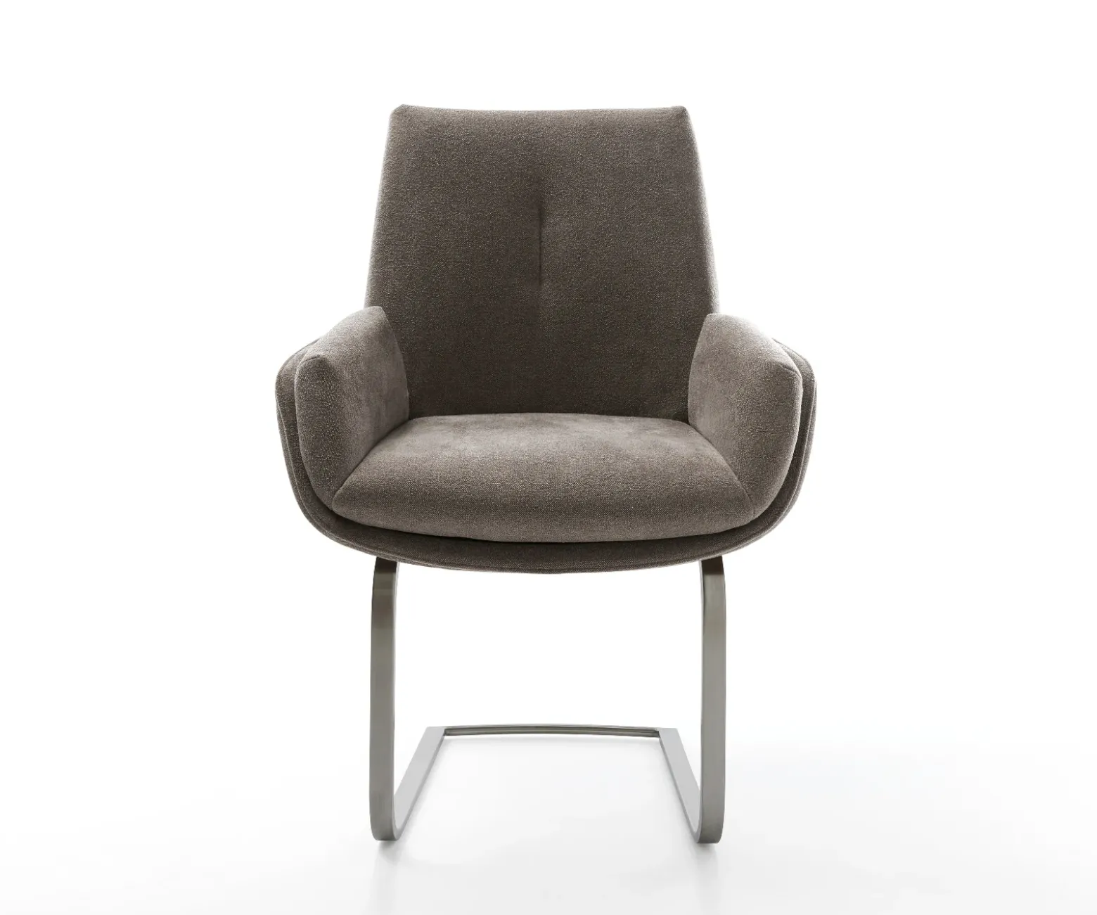 FreischwingerClea-Flex Strukturstoff Soft Taupe Freischwinger flach Graphit Sofort versandfertig