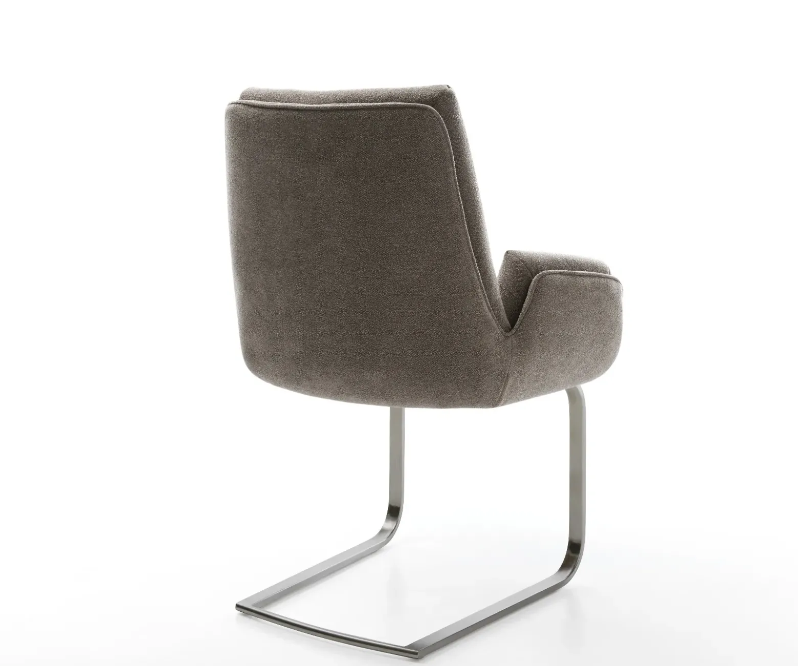 FreischwingerClea-Flex Strukturstoff Soft Taupe Freischwinger flach Graphit Sofort versandfertig