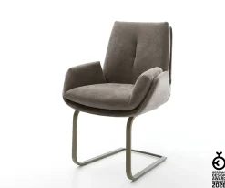 FreischwingerClea-Flex Strukturstoff Soft Taupe Freischwinger flach Effektfinish Titan Sofort versandfertig