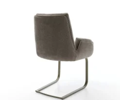 FreischwingerClea-Flex Strukturstoff Soft Taupe Freischwinger flach Effektfinish Titan Sofort versandfertig