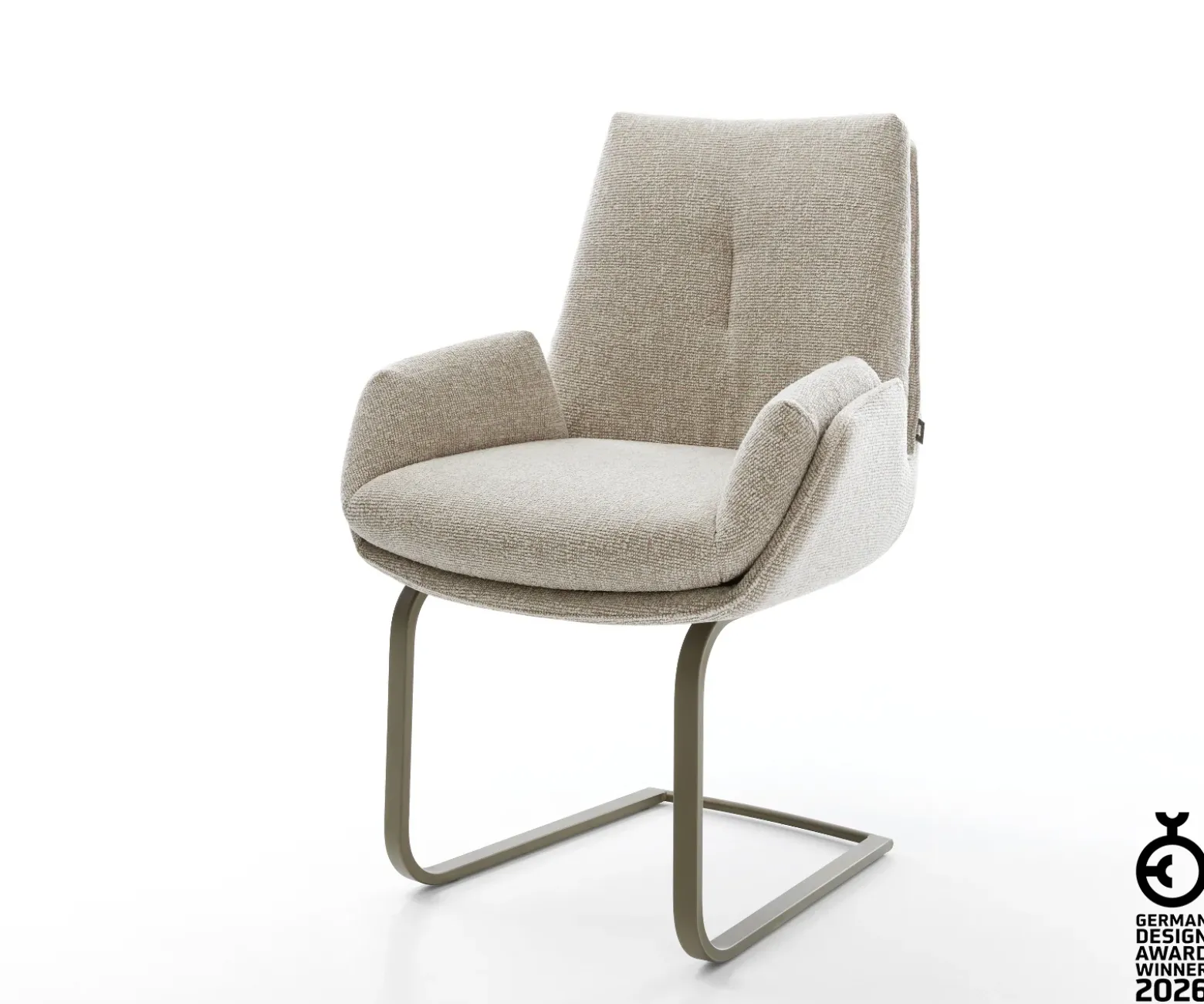 FreischwingerClea-Flex Webstoff Soft Beige Freischwinger flach Effektfinish Titan Sofort versandfertig
