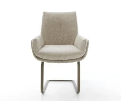 FreischwingerClea-Flex Webstoff Soft Beige Freischwinger flach Effektfinish Titan Sofort versandfertig