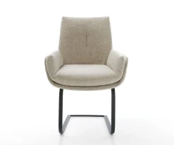 FreischwingerClea-Flex Webstoff Soft Beige Freischwinger flach Schwarz Sofort versandfertig