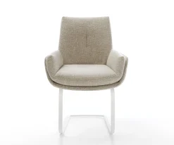 FreischwingerClea-Flex Webstoff Soft Beige Freischwinger flach Weiß Sofort versandfertig
