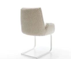 FreischwingerClea-Flex Webstoff Soft Beige Freischwinger flach Weiß Sofort versandfertig
