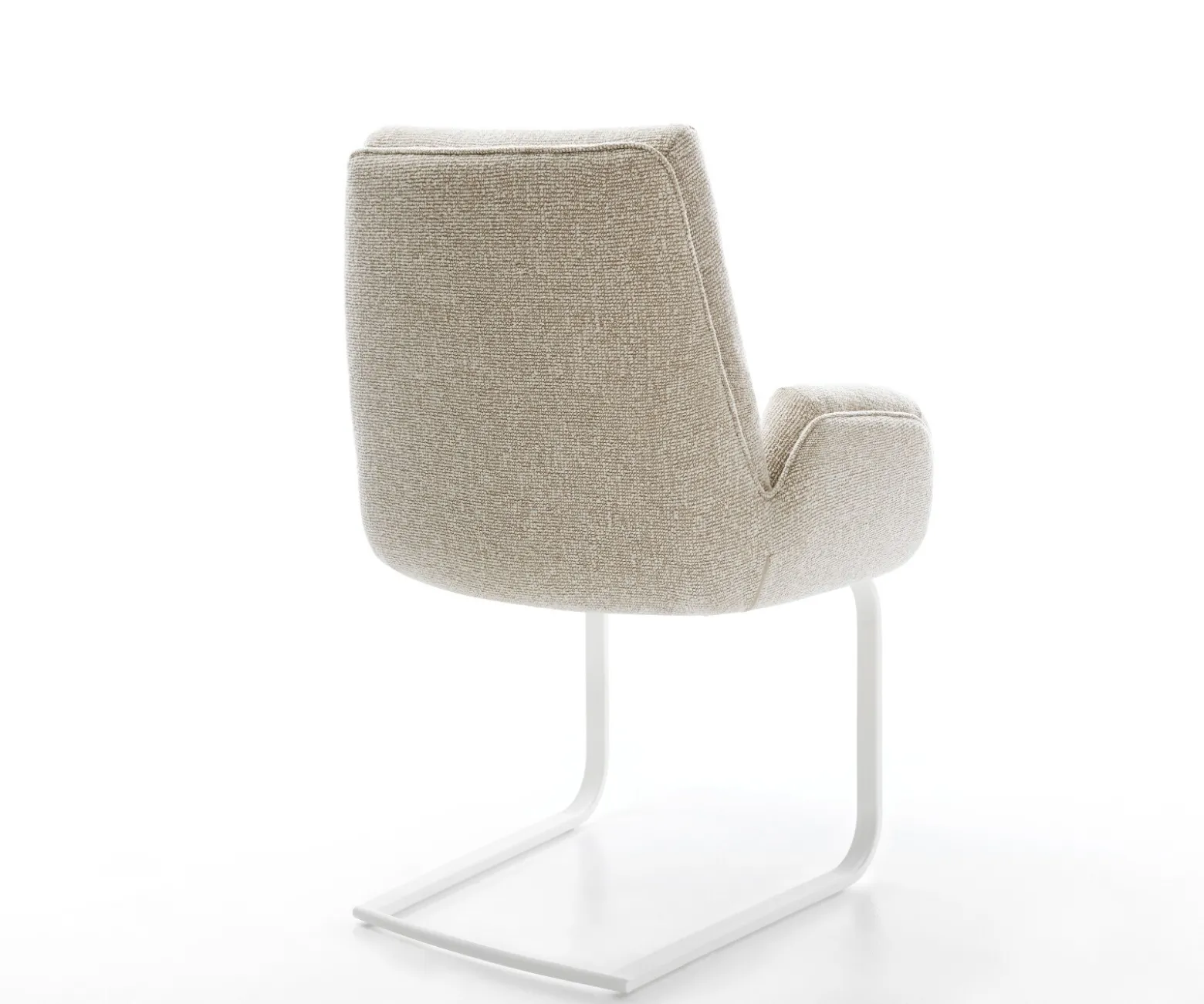 FreischwingerClea-Flex Webstoff Soft Beige Freischwinger flach Weiß Sofort versandfertig