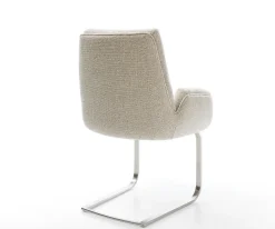 FreischwingerClea-Flex Webstoff Soft Beige Freischwinger flach Edelstahl Sofort versandfertig