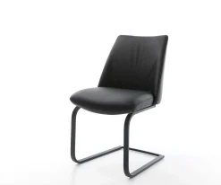 FreischwingerElso-Flex Echt-Leder Schwarz Freischwinger flach Schwarz Taschenfederkern Sofort versandfertig