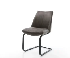 FreischwingerElso-Flex Mikrofaser Anthrazit Vintage Freischwinger flach Schwarz Taschenfederkern Sofort versandfertig