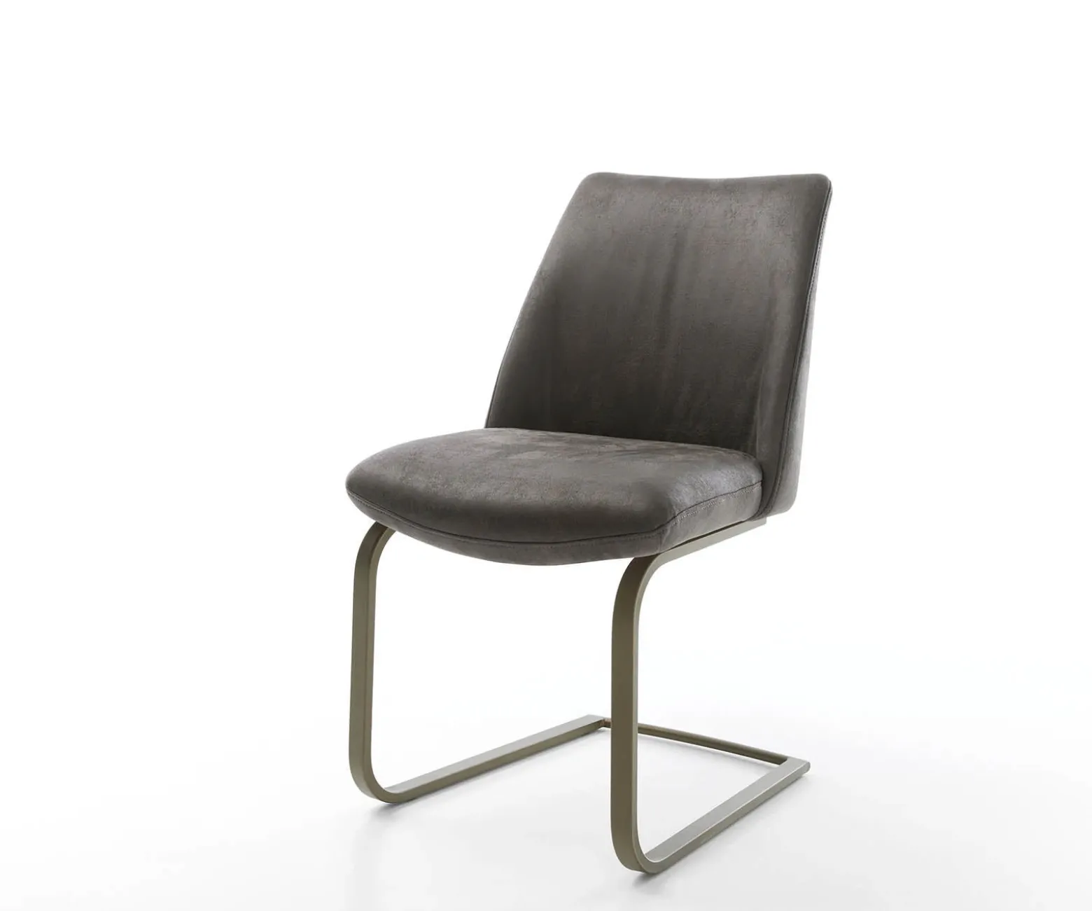 FreischwingerElso-Flex Mikrofaser Anthrazit Vintage Freischwinger flach Effektfinish Titan Taschenfederkern Sofort versandfertig