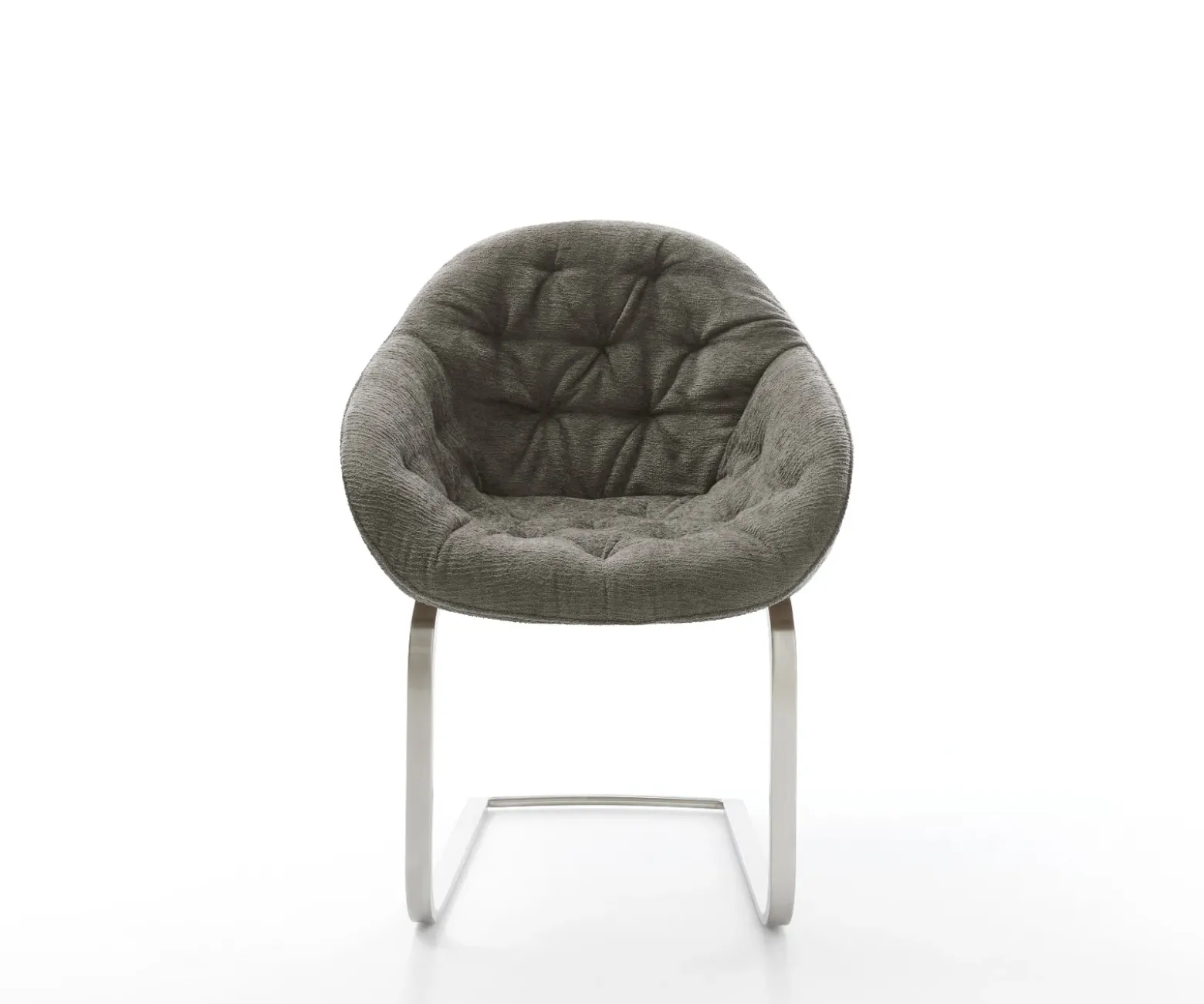 FreischwingerGaio-Flex Bouclé Soft Schlamm Freischwinger flach Edelstahl Sofort versandfertig