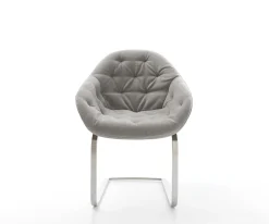 FreischwingerGaio-Flex Strukturstoff Soft Grau Freischwinger flach Edelstahl Sofort versandfertig