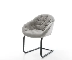 FreischwingerGaio-Flex Strukturstoff Soft Grau Freischwinger flach Schwarz Sofort versandfertig