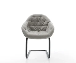 FreischwingerGaio-Flex Strukturstoff Soft Grau Freischwinger flach Schwarz Sofort versandfertig