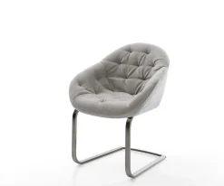 FreischwingerGaio-Flex Strukturstoff Soft Grau Freischwinger flach Graphit Sofort versandfertig
